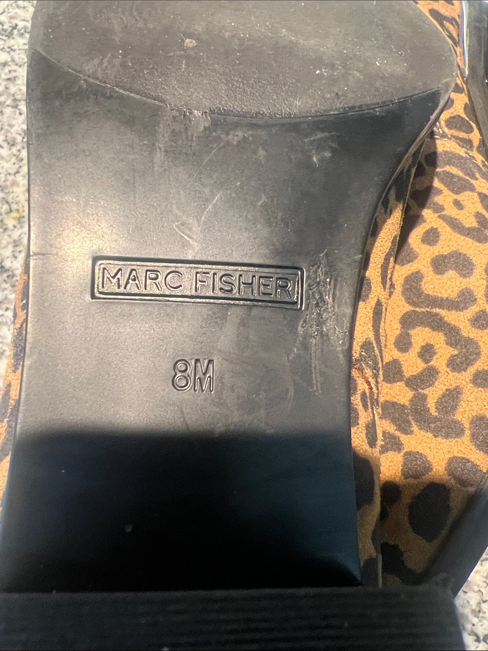 Marc Fisher leopard print pointed toe block heel ankle boots 8 date night fall - Picture 9 of 10